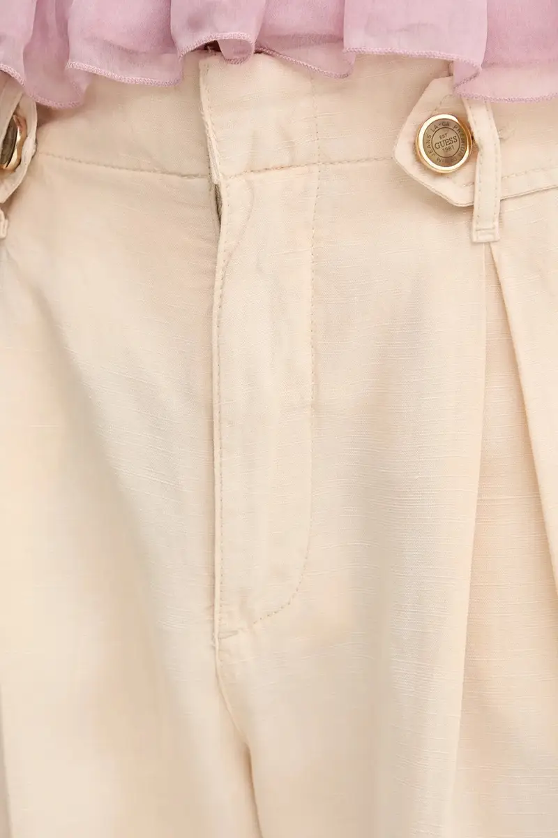 pantaloni in lino misto SHAYE donna colore beige W5GA2G WG8N0 miniatura 4