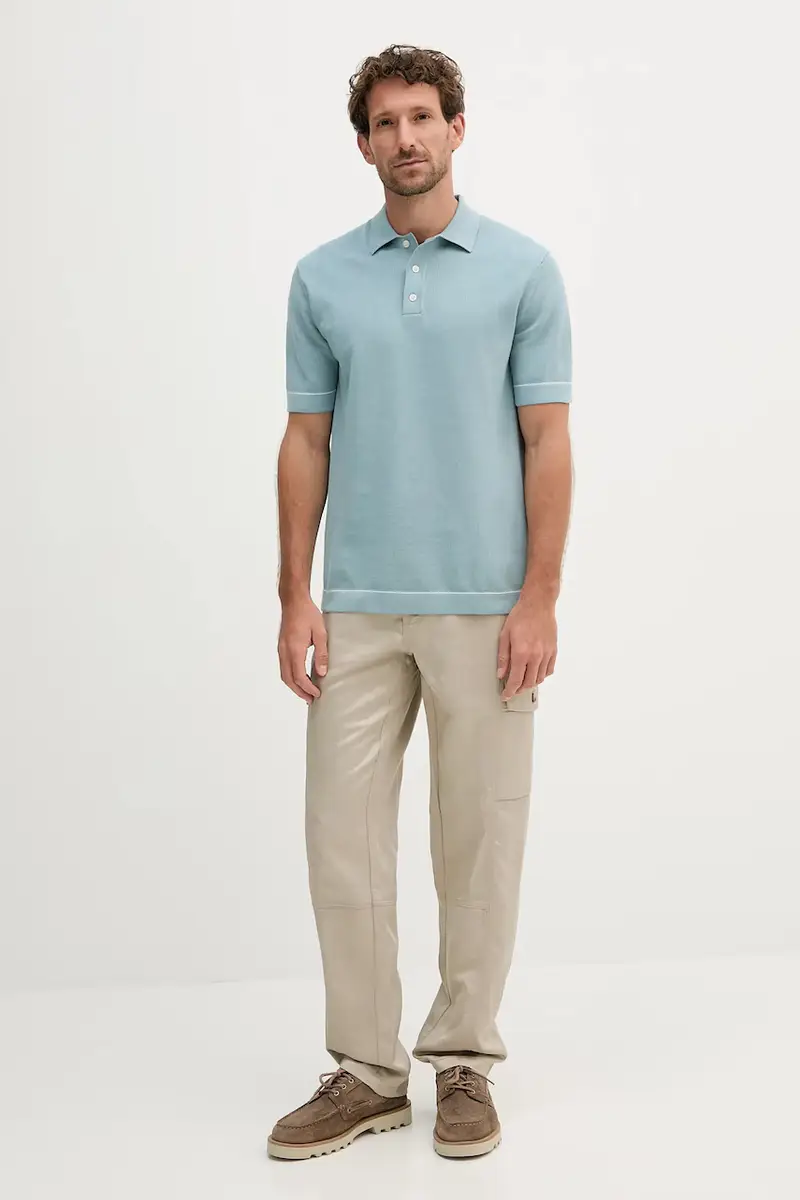 pantaloni in lino misto uomo colore beige M5YB73 WFI72 miniatura 2