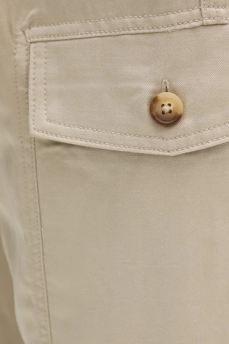 pantaloni in lino misto uomo colore beige M5YB73 WFI72 miniatura 4