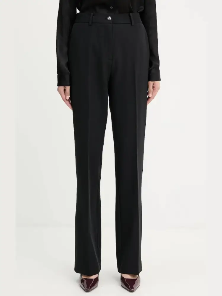 pantaloni new carla neri a vita rialzata con bottone e zip