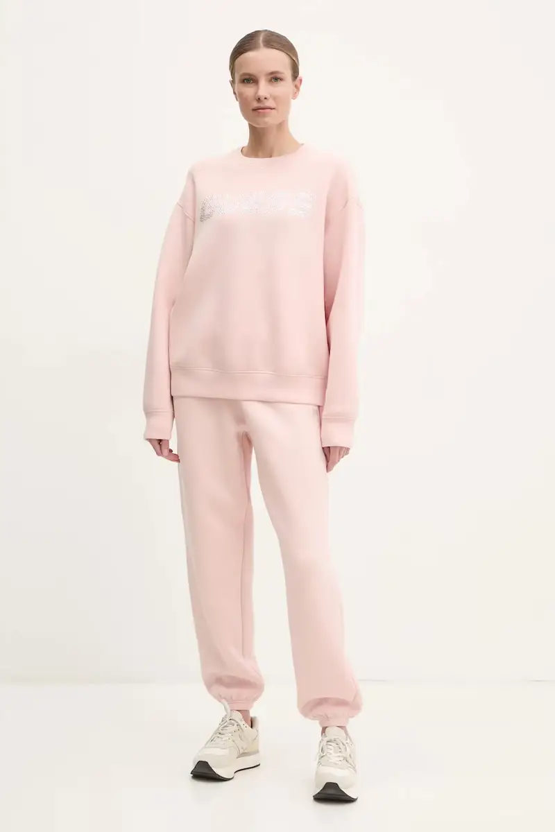 pantaloni tuta CECILIA colore rosa con applicazione V4BB13 K7UW2 miniatura 2