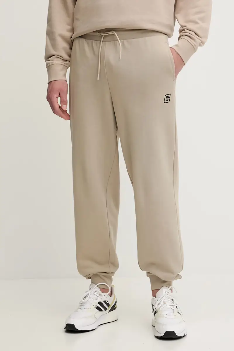 pantaloni tuta di cotone MENTORE uomo colore beige Z5YB01 KCE91
