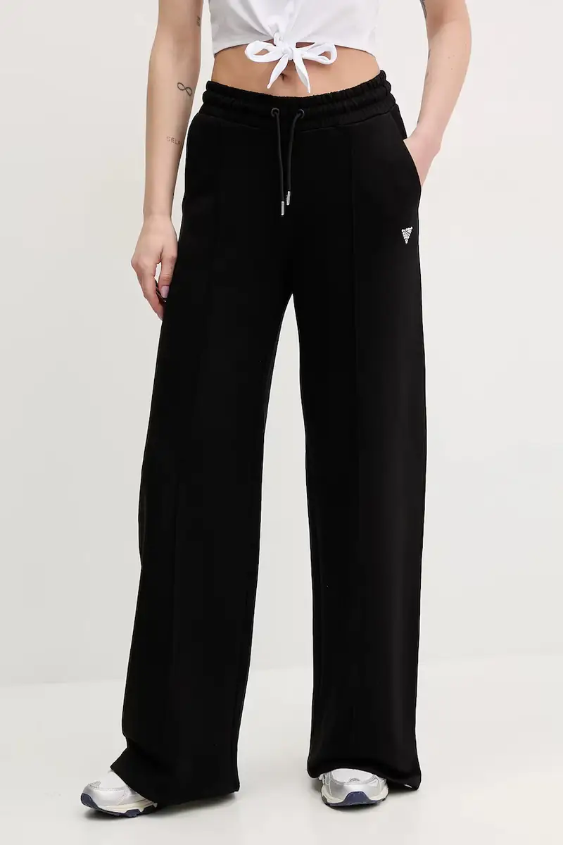 pantaloni tuta di cotone PRIMULA donna colore nero V5GB07 KCRP0