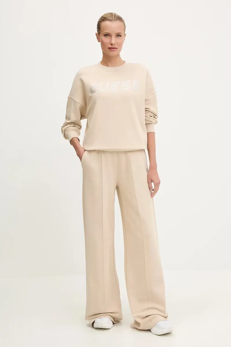 pantaloni tuta di cotone PRIMULA donna colore nero V5GB07 KCRP0 Beige miniatura 2