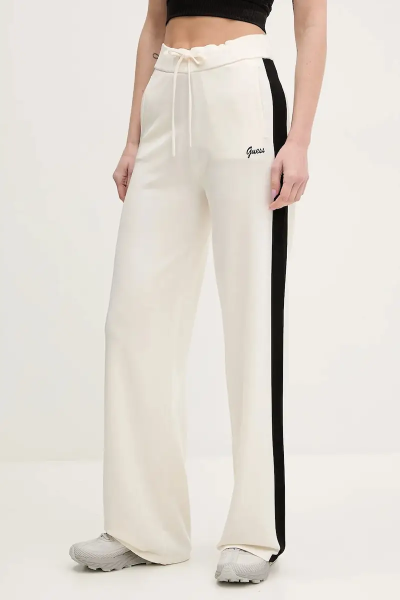 pantaloni tuta donna colore beige con applicazione V5GB00 Z3D60