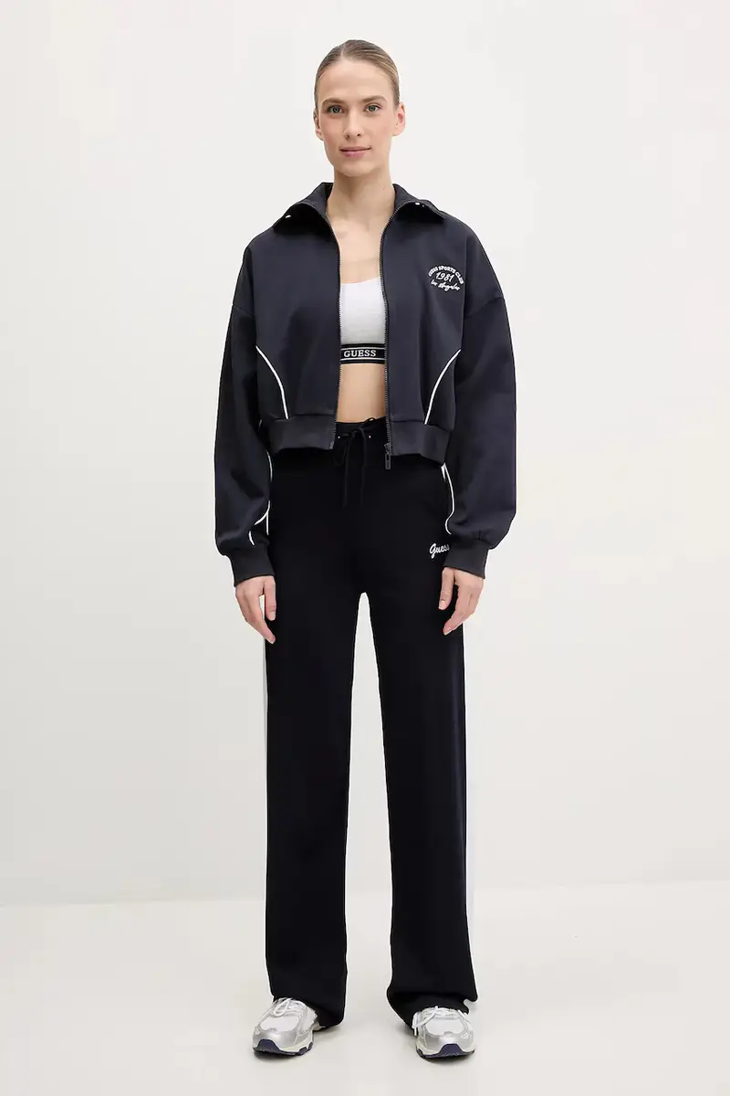 pantaloni tuta donna colore blu navy con applicazione V5GB00 Z3D60 miniatura 2