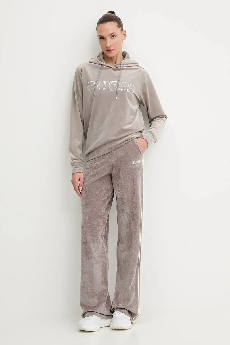 pantaloni tuta EMILIA donna colore beige con applicazione V5BB09 Z1170 miniatura 2