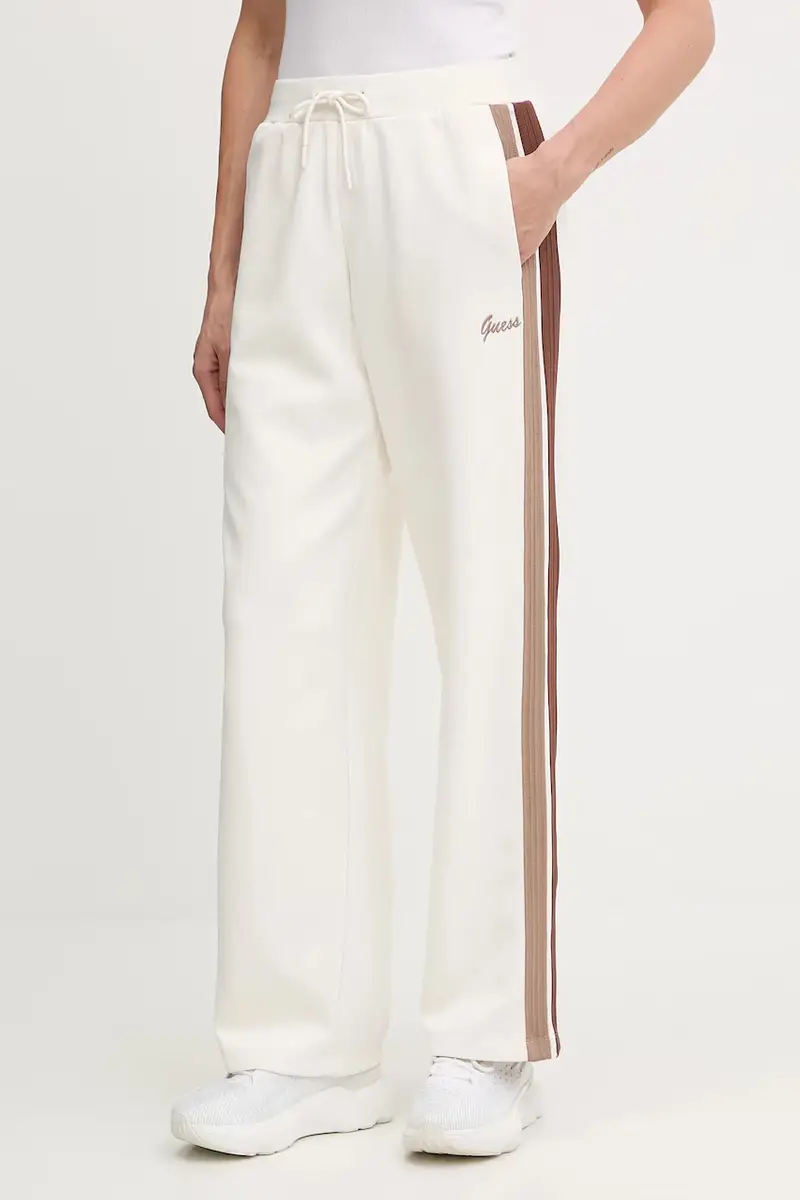 pantaloni tuta FABIA donna colore beige con applicazione V5BB24 KCX22