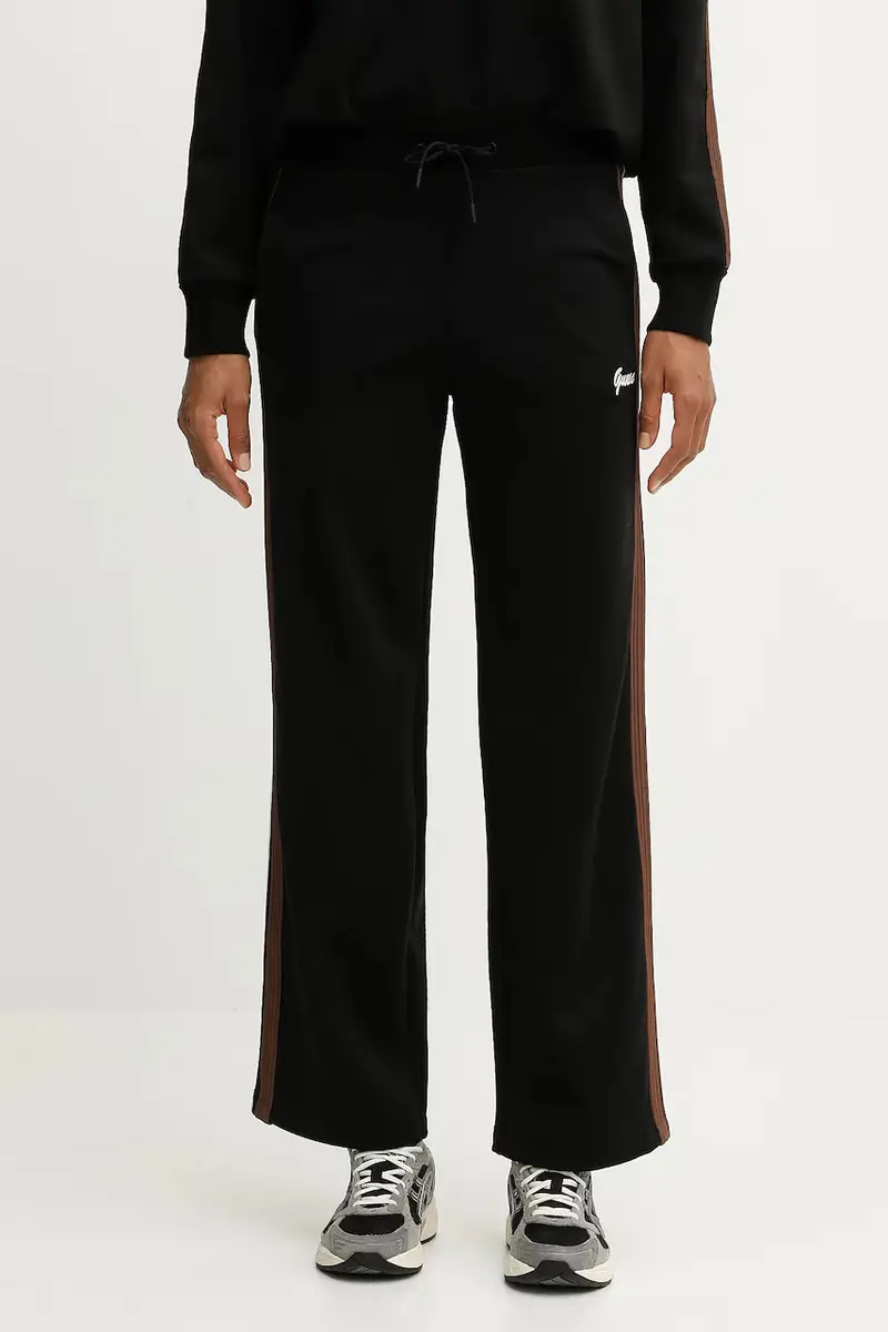 pantaloni tuta FABIA donna colore nero con applicazione V5BB24 KCX22