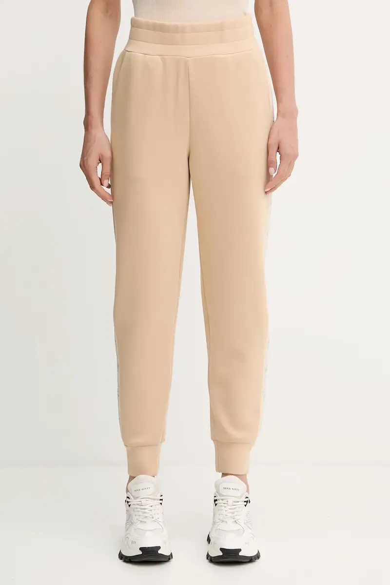 pantaloni tuta NEW VICTOIRE donna colore beige con applicazione W5YB11 KBYE2