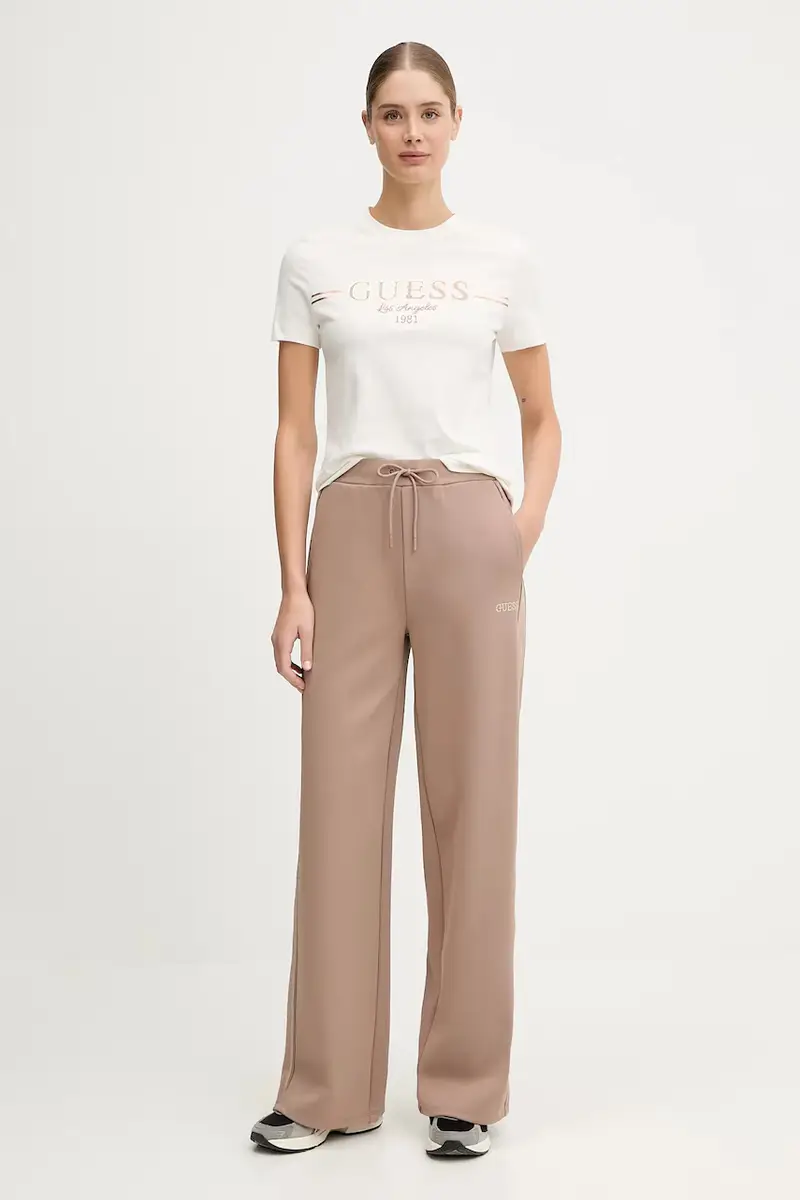 pantaloni tuta OCTAVIA donna colore beige con applicazione V5BB12 KCX22 miniatura 2