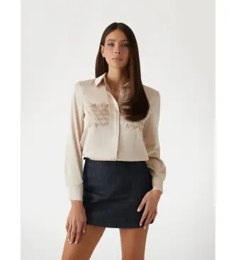 per donna W5RH40WFQC2 Camicia beige vestibilità regolare (XS), Casual, Poliestere, Manica lunga