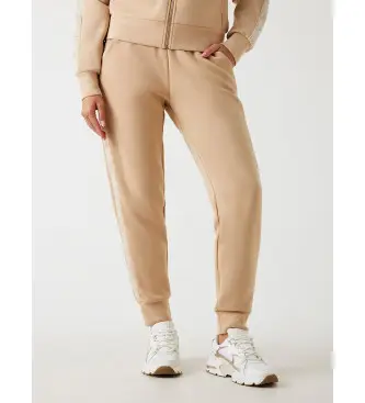 per donna W5YB11KBYE2 Pantaloni da jogging in neoprene con fascia con logo beige (S), Casual, Poliestere Marrone scuro