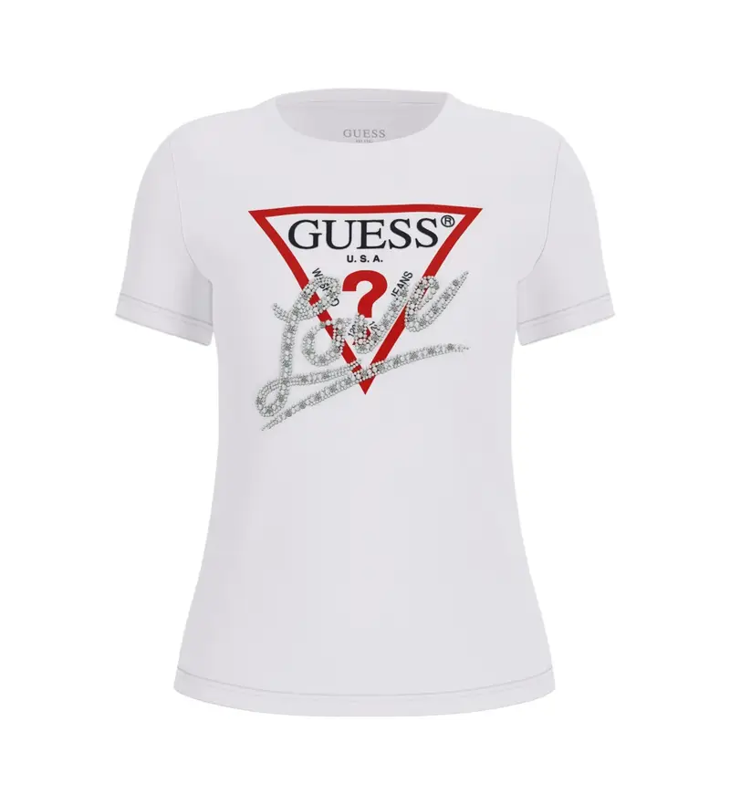 per donna W5YI40I3Z14 Maglietta triangolare con perle bianche (XS), Bianco, Casual, Poliestere, Manica corta