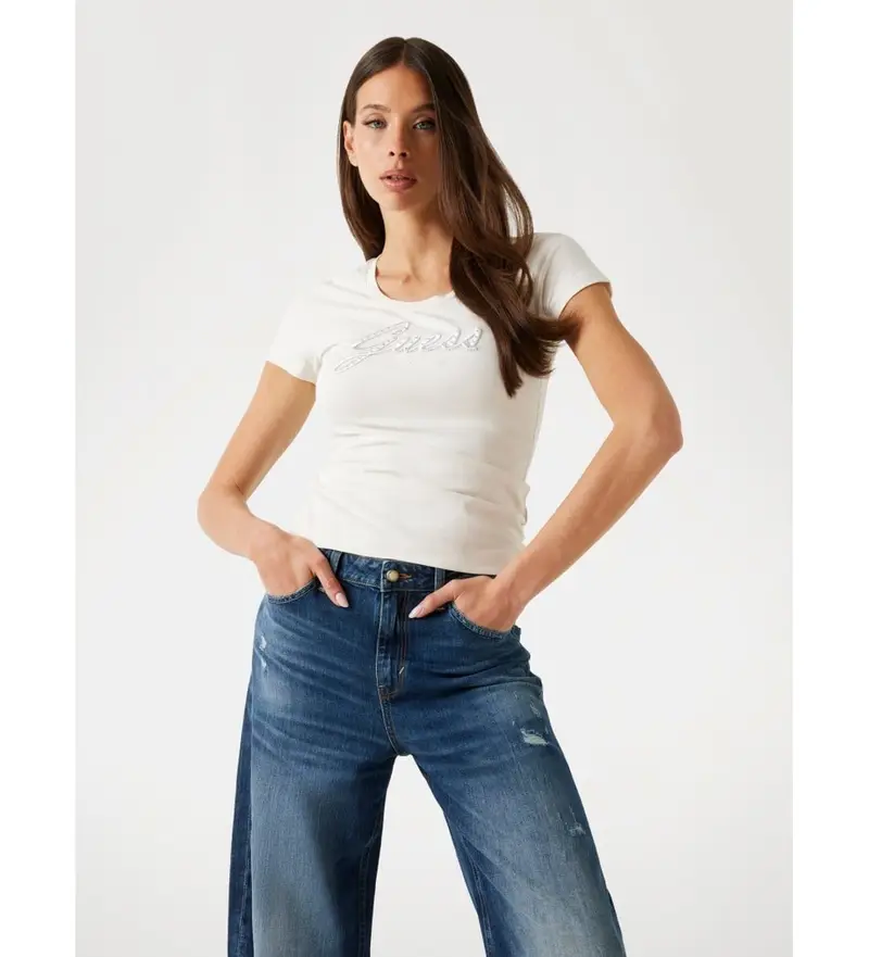 Guess T-shirt Donna Beige 4047461