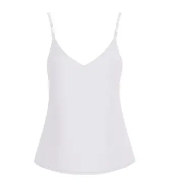 per donna W6GH30W1845 Canotta con logo Caroline (bianca) (XS), Bianco, Poliestere, Senza maniche / cinghie