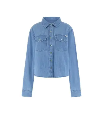 per donna W6GH55D0876 Camicia blu denim Wren (XS), Casual, Cotone, Manica lunga