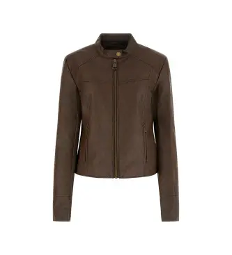 per donna W6GL09W1834 Nuova giacca marrone con logo Anita (XS), Casual, Poliuretano