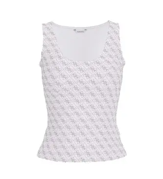 per donna W6GP10K2932 Maglietta con logo bianco (XS), Casual, Cotone, Senza maniche / cinghie