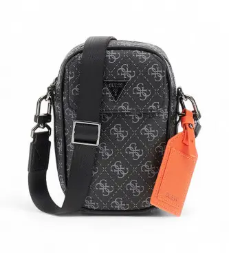 per uomo HMMILOP5425 Borsa a tracolla nera Mini Milano (OSFA), Nero, Casual, Poliuretano Argento