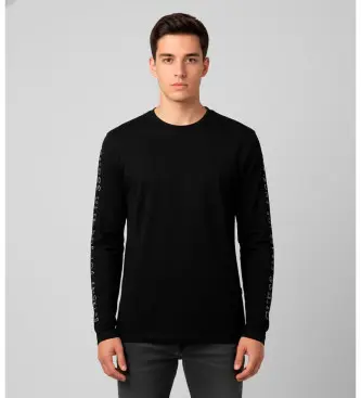 per uomo M5BI06I3Z14 Maglietta con logo nero (M), Casual, Cotone, Manica lunga