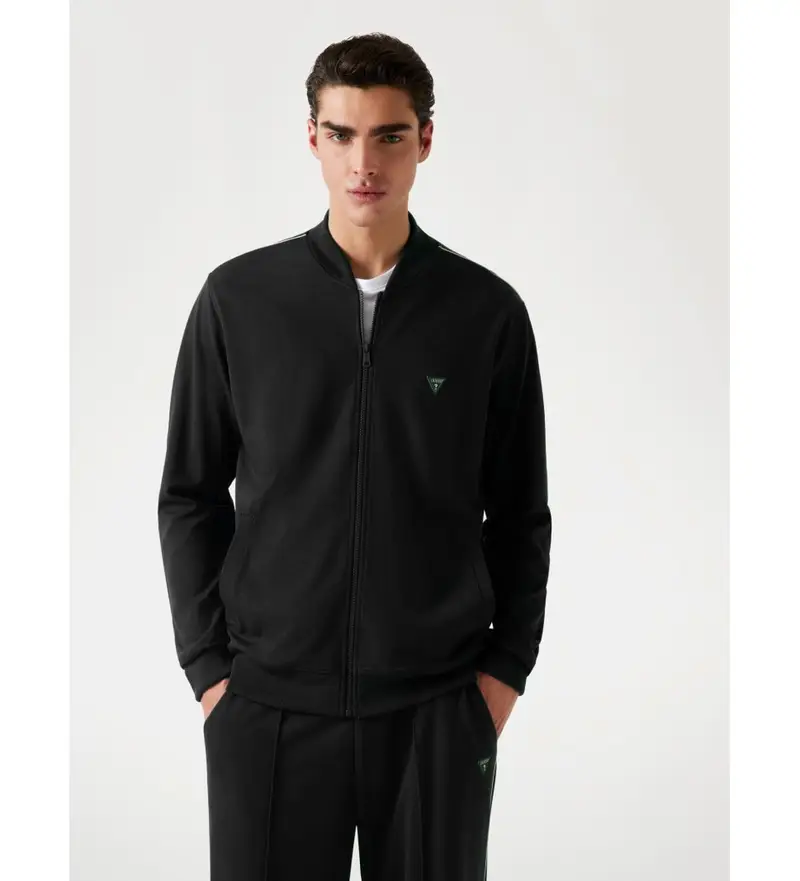 per uomo. M5YQ04KCBR2 Felpa nera Monaco Ponte (S), Nero, Casual, Viscosa