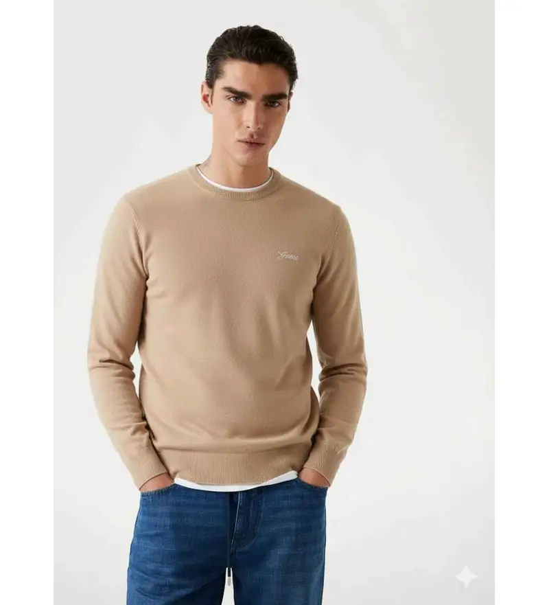 per uomo M5YR26Z0122 Maglione in misto lana beige (S), Casual, Poliestere