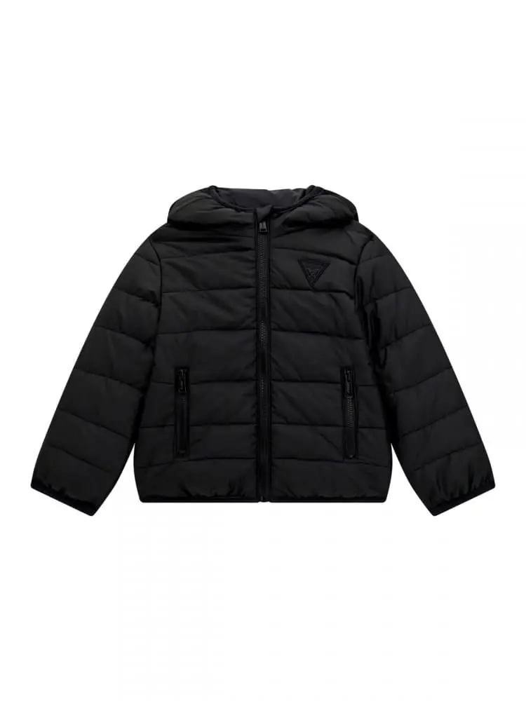 piumino kids con cappuccio nero