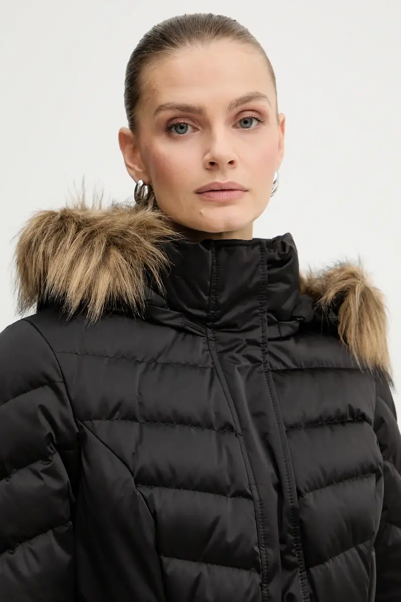 Guess Piumino lungo donna nero con cappuccio miniatura 3