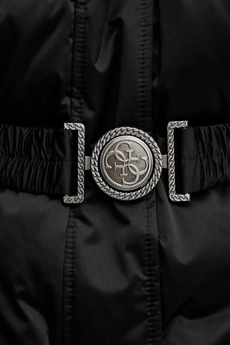 Guess Piumino lungo donna nero con cappuccio miniatura 5