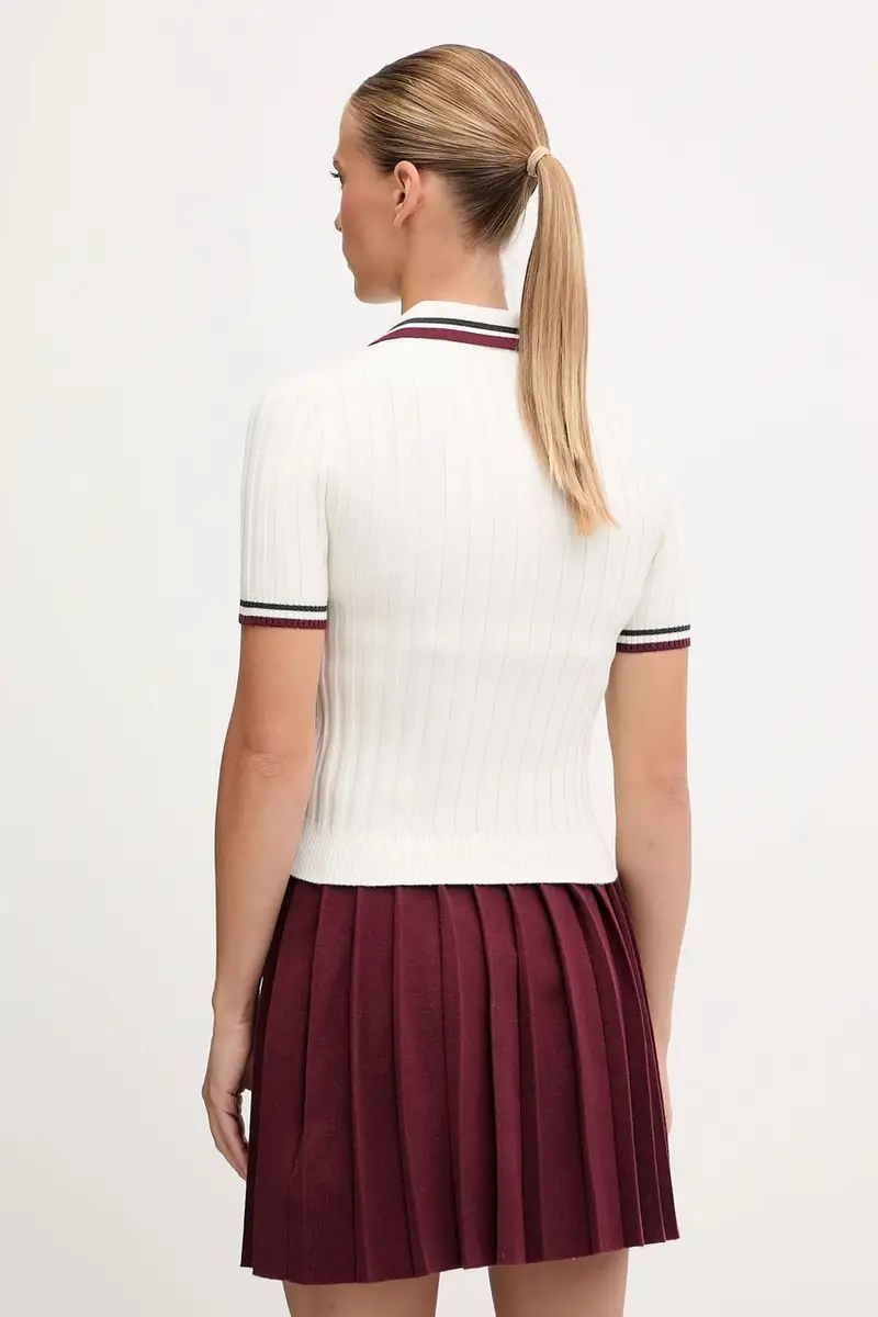 polo con lana SABINA colore beige V5BP04 Z1152 miniatura 3