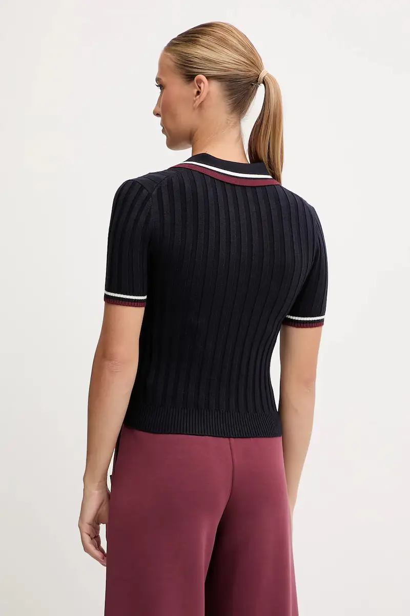 polo con lana SABINA colore blu navy V5BP04 Z1152 miniatura 3