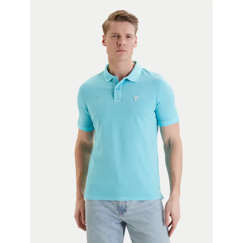 Polo F6GP03 K9WF1 Turchese Slim Fit