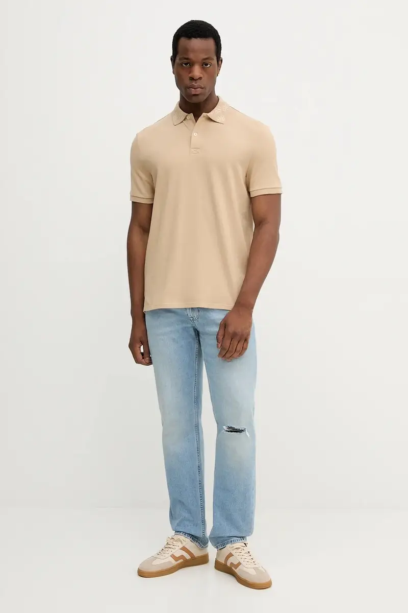 Guess Polo Uomo Beige 2885328 miniatura 2