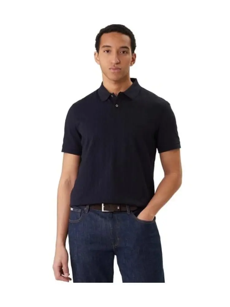 polo uomo jaquard a maniche corte blu con logo