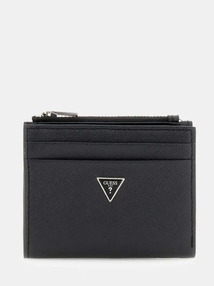 portacarte uomo milano in pelle saffiano nero con porta monete