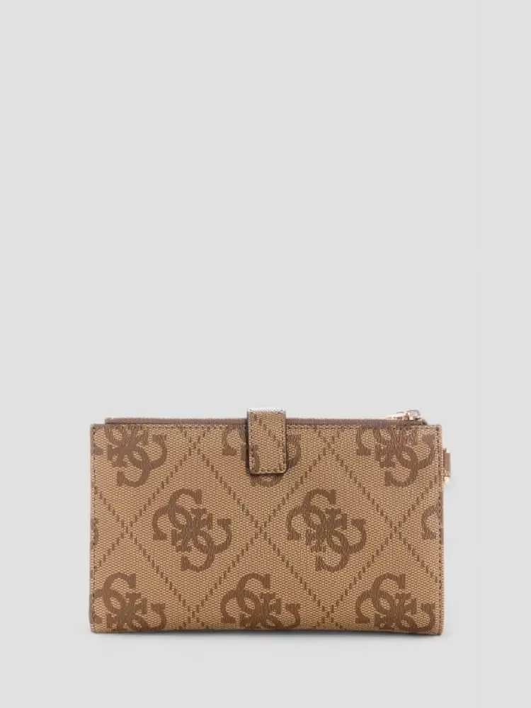 portafoglio beige donna logo all over miniatura 2