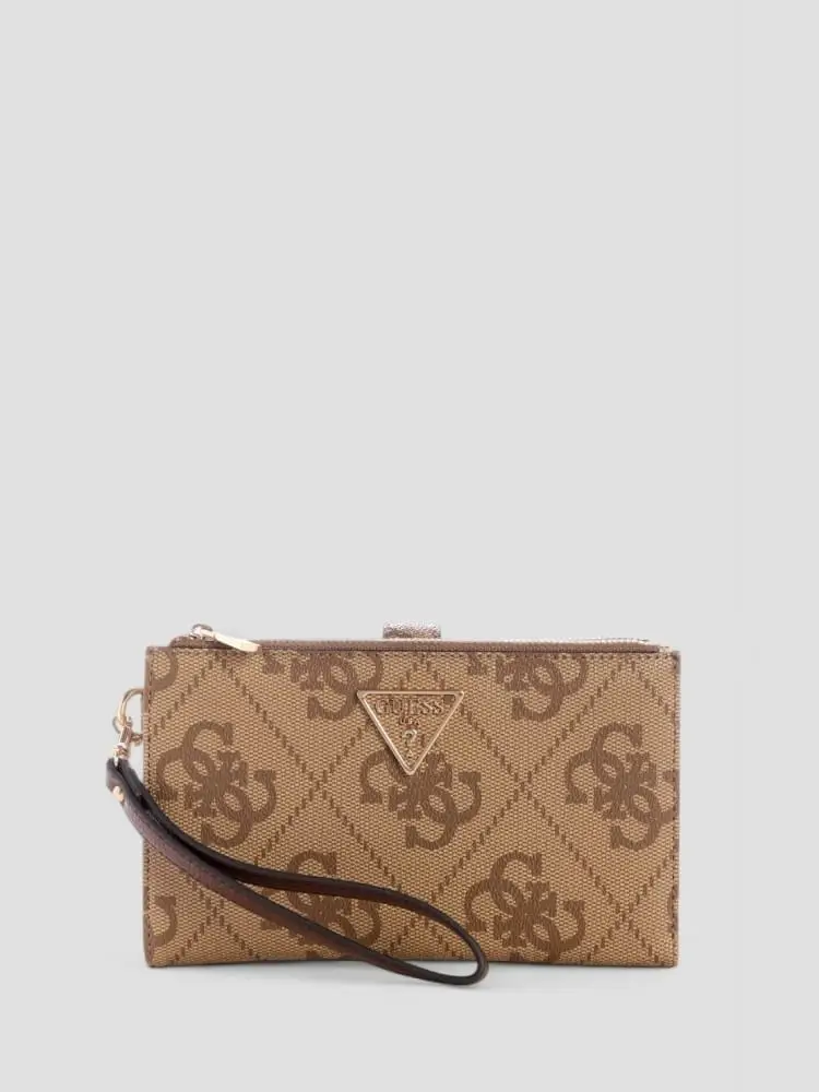 portafoglio beige donna logo all over