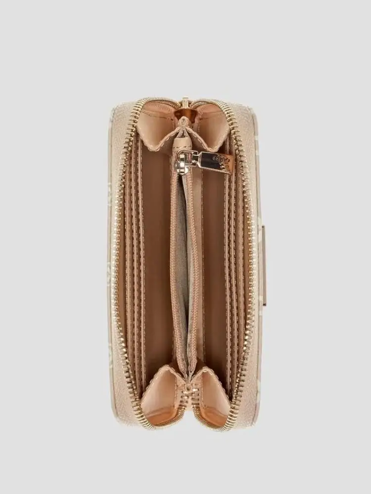 portafoglio beige donna logo all over miniatura 2