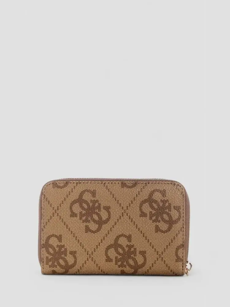 portafoglio beige donna logo all over miniatura 3