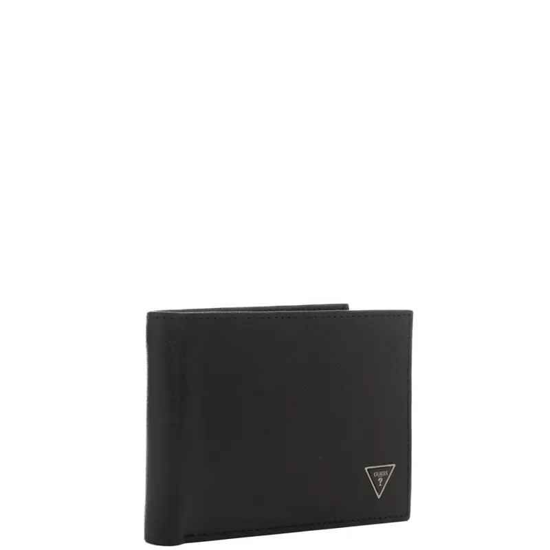 portafoglio da uomo milano bifold double con mini triangolo logato sul davanti nero miniatura 2