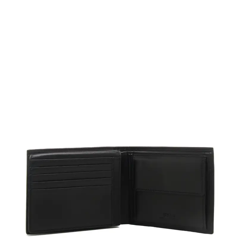 portafoglio da uomo milano bifold double con mini triangolo logato sul davanti nero miniatura 3