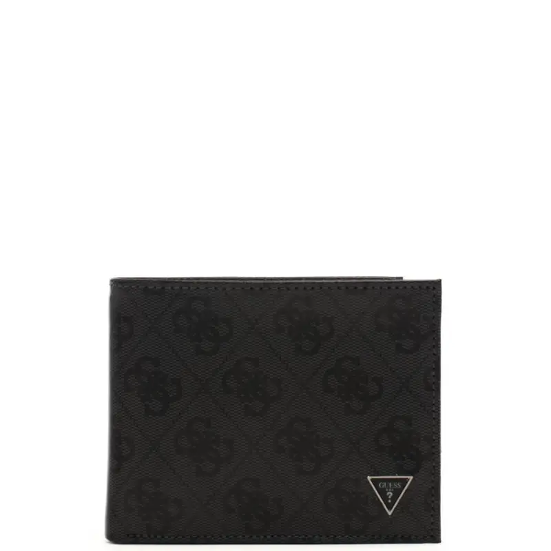 Guess portafoglio da uomo vezzola in vera pelle con logo 4g nero black