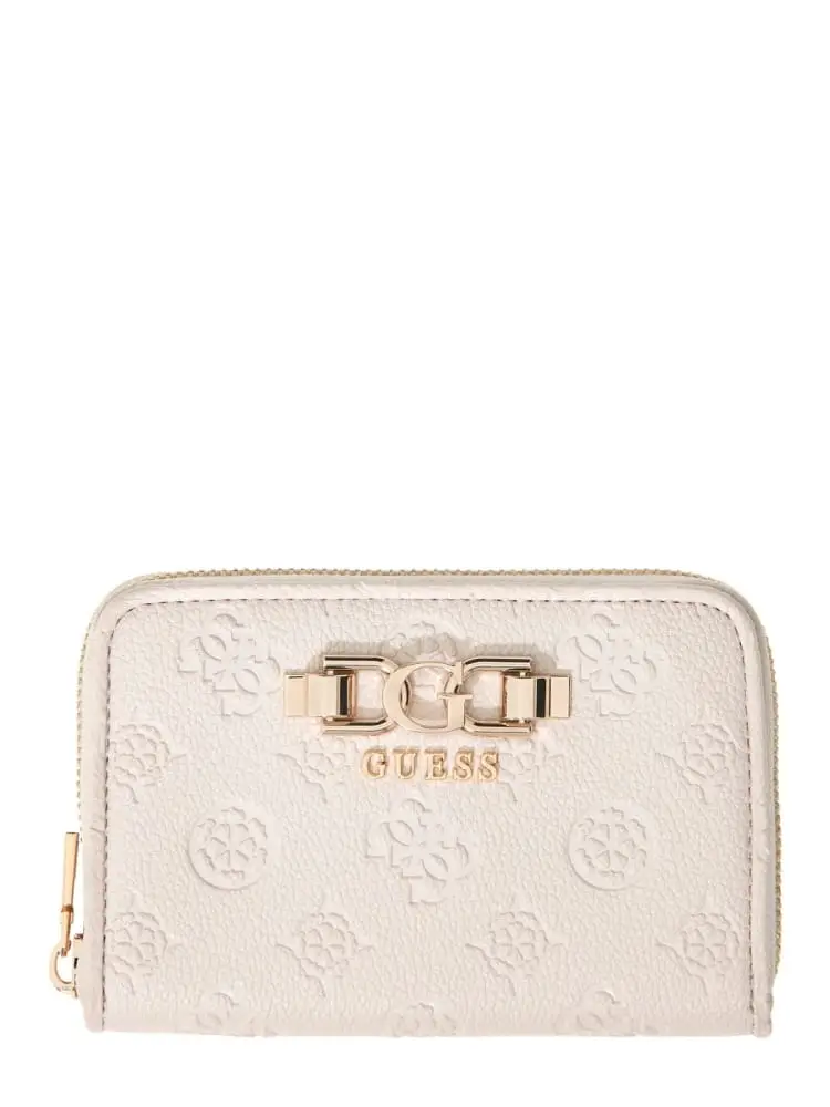 portafoglio donna anise beige chiaro con logo in rilievo