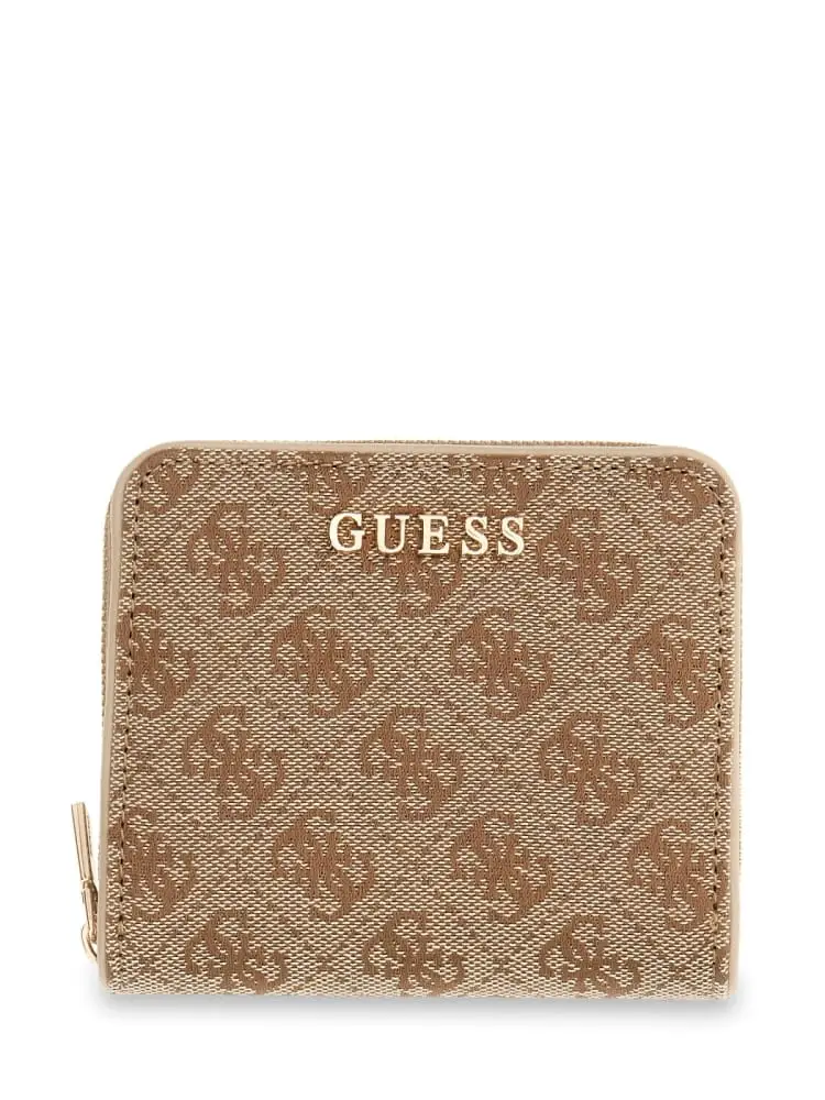 portafoglio donna jessa beige monogram all over con zip