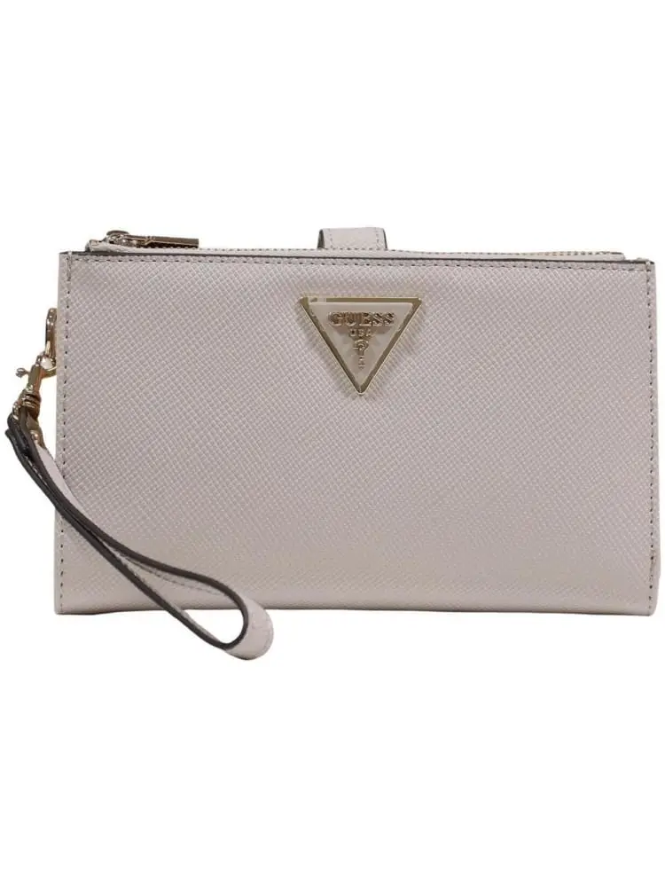 portafoglio donna laurel saffiano doppia zip zip organizer in ecopelle saffiano beige