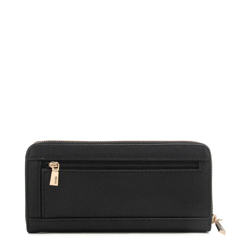 portafoglio grande da donna con triangolo logato sul davanti nero miniatura 3