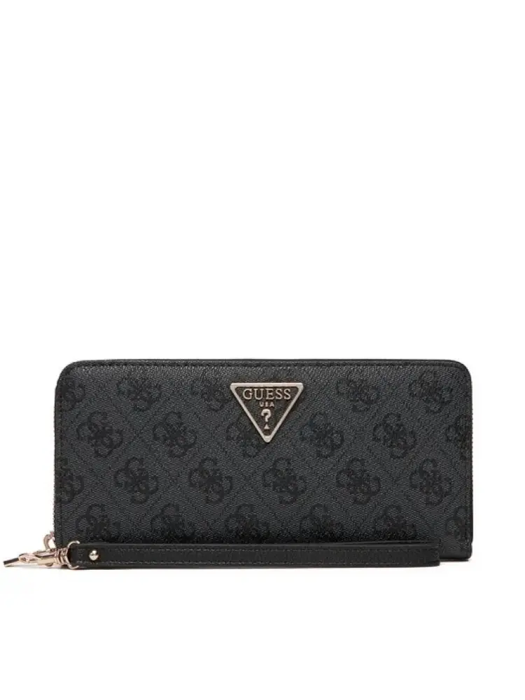 portafoglio grande da donna laurel ii zip around in ecopelle nera logo all over