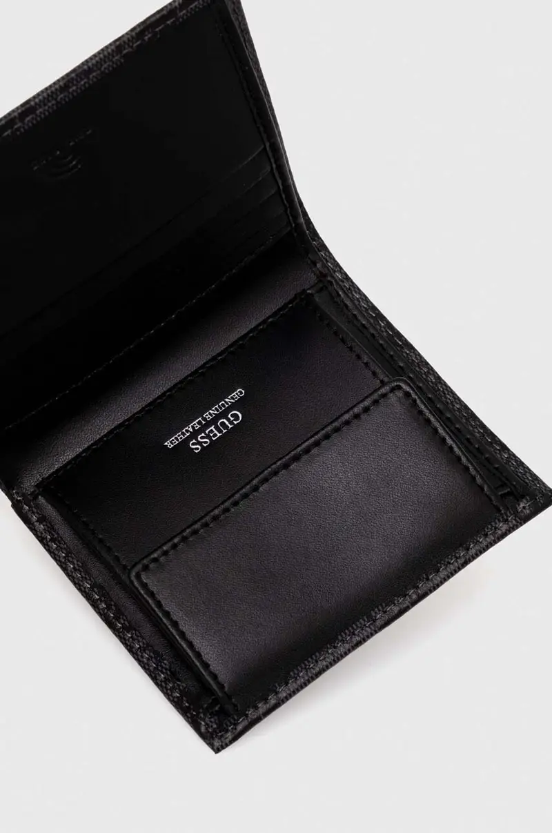 portafoglio in pelle uomo Nero miniatura 4