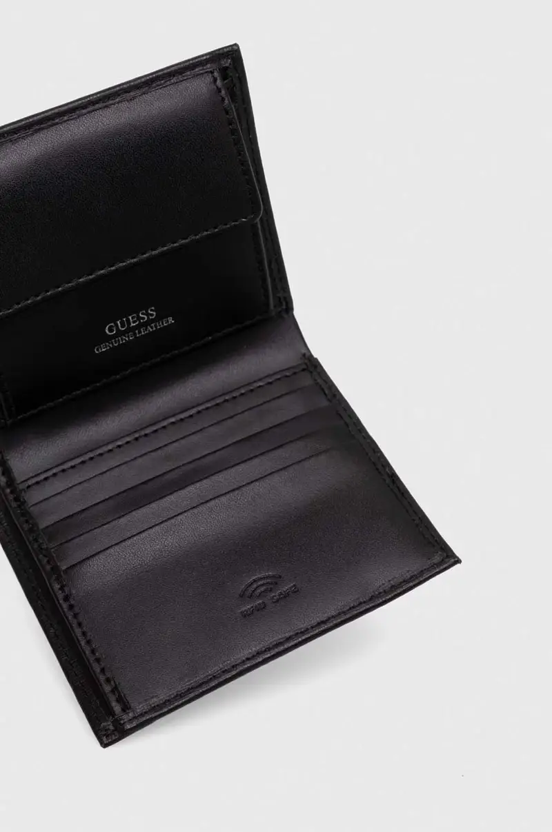 portafoglio in pelle uomo Nero miniatura 3